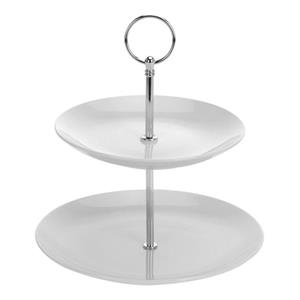 Etagere Porselein 2 Delig Dia 17cm Hoog 25cm