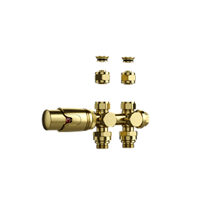 <QuerySet [<AttributeOption: Belrad>]> THERMOSTATISCHE RADIATORKRAAN MUUR EN VLOER GEBORSTELD GOUD 1/2MX16/2 M30