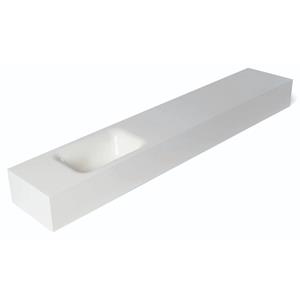 Fontein  Lea 120x22x12 cm Mineral Stone Links Zonder Kraangat Glans Wit 