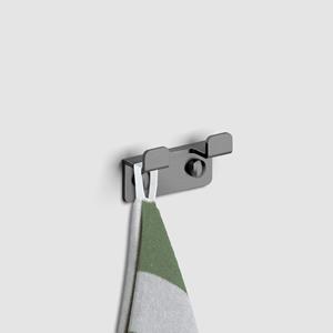 Dubbele Kledinghaak  Fold Gunmetal Geborsteld PVD 