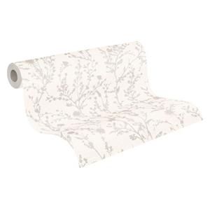 A.S. Création Behang Bloemen Wit En Grijs - 53 Cm X 10,05 M - As-395464