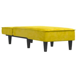 vidaXL Chaise longue fluweel geel