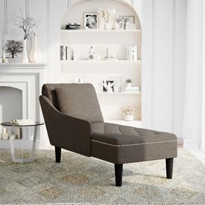 vidaXL Chaise longue kussen en rechterarmleuning kunstleer donkergrijs