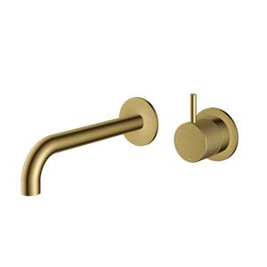 Hotbath Cobber X inbouw wastafelmengkraan 18cm geborsteld messing PVD