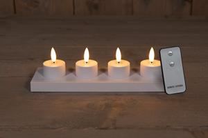 Anna's Collection Set 4 St 3D Wick Inductive Rechargeable White Tealight - 
