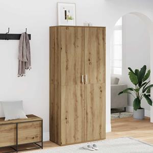 vidaXL Schoenenkast 80x39x178 cm bewerkt hout artisanaal eikenkleur