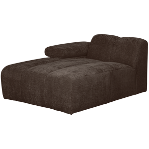 WOOOD Mojo Chaise Longue Element Links Geweven Ribstof Bruin