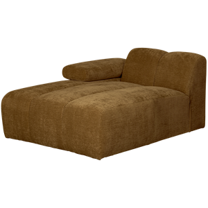 WOOOD Mojo Chaise Longue Element Links Geweven Ribstof Honing Geel