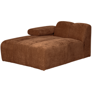 WOOOD Mojo Chaise Longue Element Links Geweven Ribstof Roest Bruin