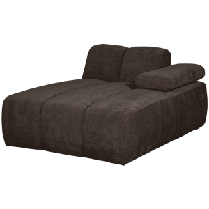 WOOOD Mojo Chaise Longue Element Rechts Geweven Ribstof Bruin