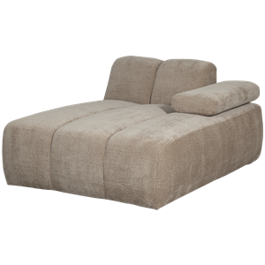WOOOD Mojo Chaise Longue Element Rechts Geweven Ribstof Donkerzand
