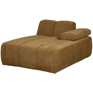 WOOOD Mojo Chaise Longue Element Rechts Geweven Ribstof Honinggeel