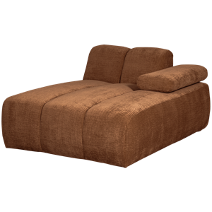 WOOOD Mojo Chaise Longue Element Rechts Geweven Ribstof Roestbruin