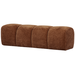 WOOOD Mojo Bankje 160Cm Geweven Ribstof Roest Bruin