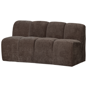 WOOOD Mojo Bankje 160Cm Met Rugleuning Geweven Ribstof Bruin
