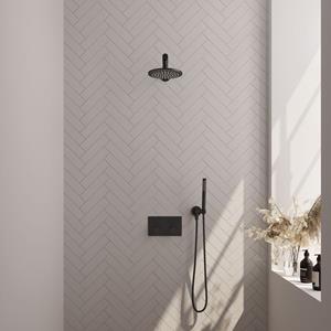Brauer Thermostatische Inbouwdoucheset  Black Edition Recht Met Drukknoppen (Alle Opties)