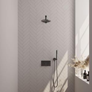 Brauer Thermostatische Inbouwdoucheset  Gunmetal Edition Recht Met Drukknoppen (Alle Opties)