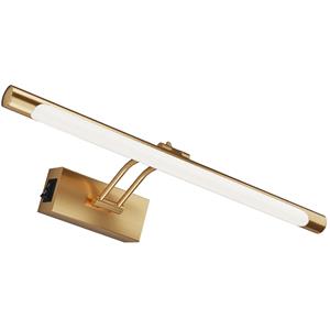 BES LED LED Schilderijlamp - Spiegellamp - Brinton Sarin - 8W 700lm - Aanpasbare Lichtkleur CCT - Kantelbaar - Rond - Goud