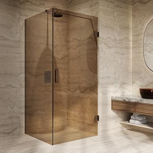 Saniclear Modern Antique brons glas douchecabine 120x80cm met 80cm deur anti-kalk verouderd messing