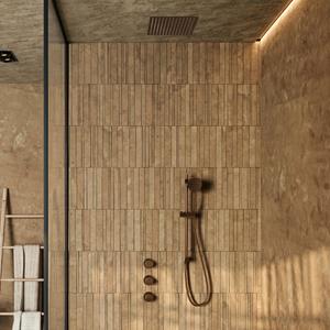 Saniclear Plus inbouw regendouche met inbouw douchekop 30x30cm en glijstang verouderd messing