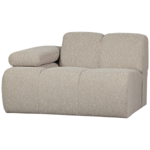 WOOOD-collectie MOJO 1-ZITS MET ARM LINKS BOUCLE BEIGE MELANGE