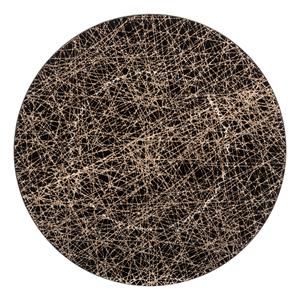 Feeric lights & Christmas Kaarsenbord/onderbord - zwart/goud - kunststof - D33 x H1,5 cm- rond -
