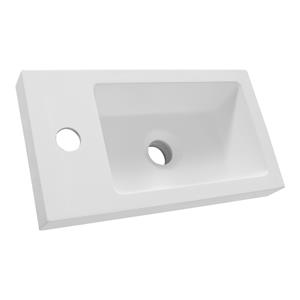 Brauer Solar Medium fontein mineraalmarmer 40x22cm met kraangat wit glans