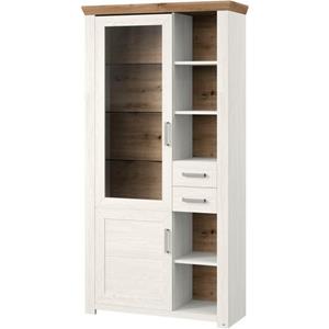 Set one by Musterring Staande vitrinekast York Type 05 en 06, met Glazendeur, verlichting optioneel, hoogte 207 cm