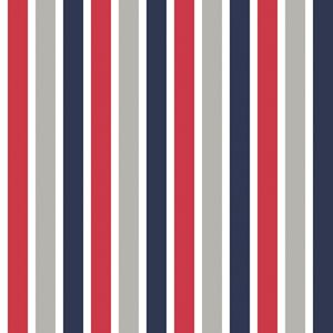 Dutch Wallcoverings Joy - Strepen - Blauw/Rood/Grijs