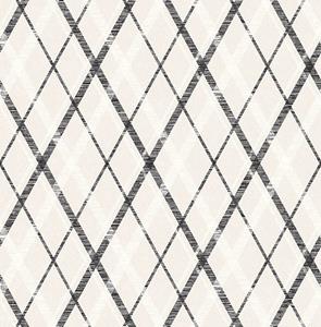 Dutch Wallcoverings Sauvage Ruit - Grijs/Zwart