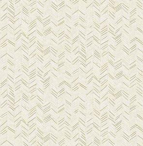 Dutch Wallcoverings Euphorie - Visgraat - Wit/Goud