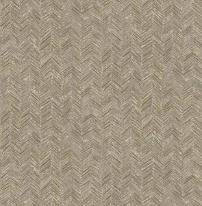 Dutch Wallcoverings Euphorie - Visgraat - Beige/Goud