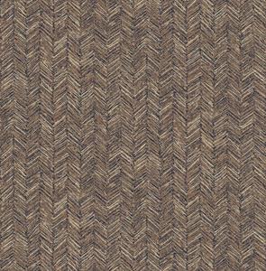 Dutch Wallcoverings Euphorie - Visgraat - Bruin/Zilver