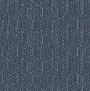 Dutch Wallcoverings Euphorie - Dessin - Blauw/Zilver