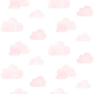 Dutch Wallcoverings Joy - Wolken - Wit/Roze