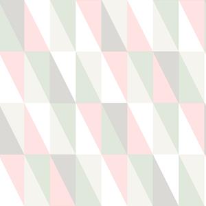 Dutch Wallcoverings Joy - Driehoeken - Roze/Grijs