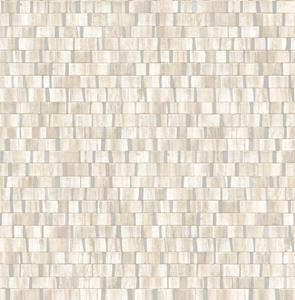 Dutch Wallcoverings Artisan Small Metallic Wood - Natural/Silver