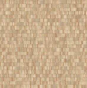 Dutch Wallcoverings Artisan Small Metallic Wood - Natural/Copper