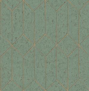 Dutch Wallcoverings Arber - Hayden Sage - Groen/Goud