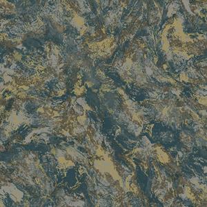 Dutch Wallcoverings Arabesque - Levanto Marble Teal - Blauw/Goud