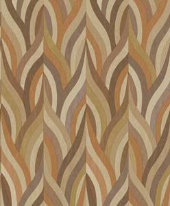 Dutch Wallcoverings Arabesque - Arabesque Orange/Mocha - Multi
