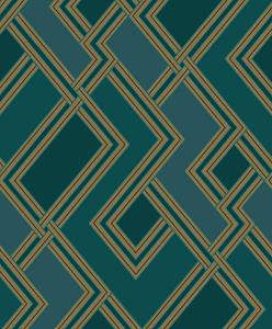 Dutch Wallcoverings Asperia - Fabric Geo - Groen/Goud