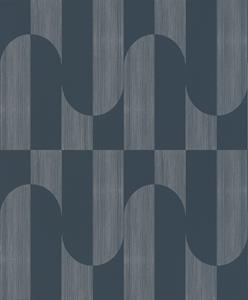 Dutch Wallcoverings Asperia - Gael - Donkerblauw/Zilver