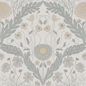 Dutch Wallcoverings Blomstermala - Marguerite Grey - Grijs