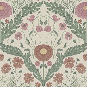 Dutch Wallcoverings Blomstermala - Marguerite Grn/Pnk - Groen/Roze