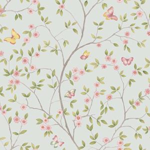 Dutch Wallcoverings Blomstermala - Hilma Blue/Green - Blauw/Groen