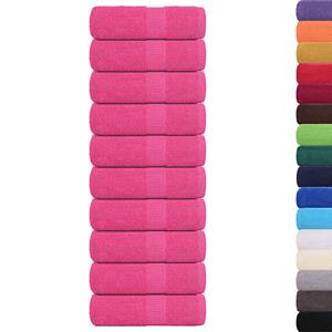 vidaXL Gastendoekjes 10 st 30x50 cm 360 g/m² 100% katoen roze