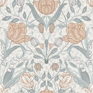 Dutch Wallcoverings Apelviken - Filippa White/Gr/Pink - Wit/Grijs/Roze