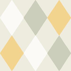 Dutch Wallcoverings Langtan - Kalas Green/Yellw/White - Groen/Geel/Wit