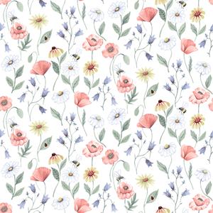Dutch Wallcoverings Rosenlycka - Flowers Clear - Multi